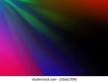 Dark Multicolor, Rainbow vector glossy abstract background. A vague abstract illustration with gradient. A completely new template for your design.