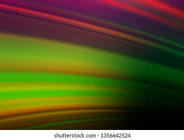 Dark Multicolor, Rainbow vector glossy bokeh pattern. Colorful illustration in abstract style with gradient. The blurred design can be used for your web site.