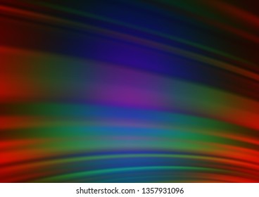 Dark Multicolor, Rainbow vector glossy abstract template. Colorful illustration in blurry style with gradient. The background for your creative designs.