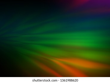 Dark Multicolor, Rainbow vector glossy bokeh pattern. Colorful illustration in blurry style with gradient. A new texture for your design.