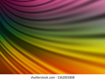 Dark Multicolor, Rainbow vector glossy bokeh pattern. Colorful abstract illustration with gradient. The template can be used for your brand book.