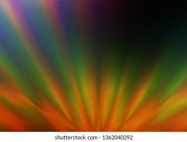 Dark Multicolor, Rainbow vector glossy bokeh pattern. An elegant bright illustration with gradient. A completely new design for your business.