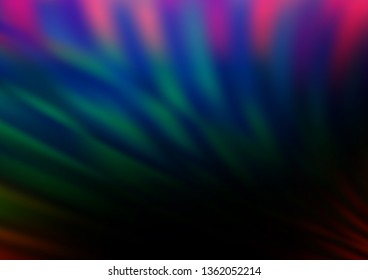 Dark Multicolor, Rainbow vector glossy bokeh pattern. Glitter abstract illustration with an elegant design. The template can be used for your brand book.