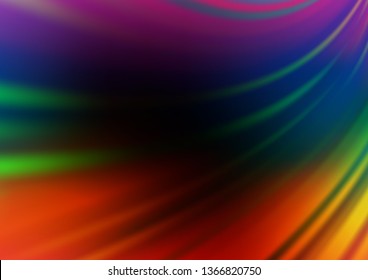 Dark Multicolor, Rainbow vector glossy abstract template. Modern geometrical abstract illustration with gradient. Brand new style for your business design.