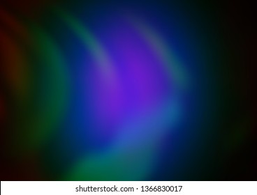 Dark Multicolor, Rainbow vector glossy bokeh pattern. Glitter abstract illustration with an elegant design. The elegant pattern for brand book.