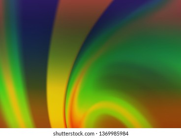 Dark Multicolor, Rainbow vector glossy bokeh pattern. Colorful abstract illustration with gradient. A new texture for your design.