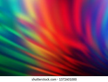 Dark Multicolor, Rainbow vector glossy bokeh pattern. Colorful abstract illustration with gradient. The background for your creative designs.