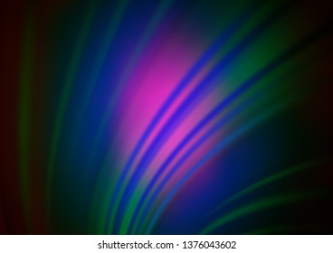 Dark Multicolor, Rainbow vector glossy abstract background. Glitter abstract illustration with an elegant design. The elegant pattern for brand book.