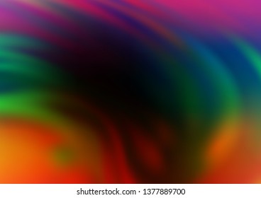 Dark Multicolor, Rainbow vector glossy bokeh pattern. Colorful illustration in abstract style with gradient. The template for backgrounds of cell phones.