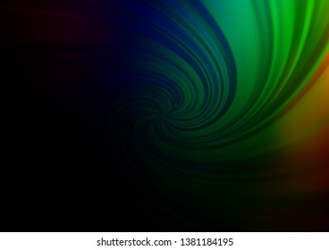 Dark Multicolor, Rainbow vector glossy abstract template. Creative illustration in halftone style with gradient. A new texture for your design.