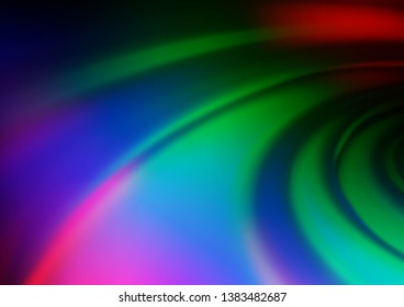 Dark Multicolor, Rainbow vector glossy abstract template. A vague abstract illustration with gradient. The template can be used for your brand book.