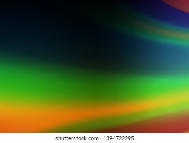 Dark Multicolor, Rainbow vector glossy abstract background. An elegant bright illustration with gradient. The template can be used for your brand book.