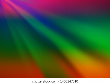Dark Multicolor, Rainbow vector glossy abstract background. Glitter abstract illustration with an elegant design. A new texture for your design.