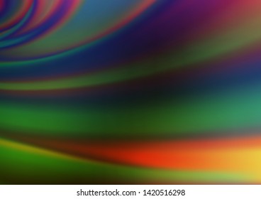 Dark Multicolor, Rainbow vector glossy abstract template. Creative illustration in halftone style with gradient. The background for your creative designs.
