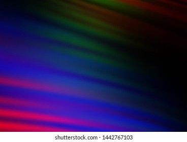 Dark Multicolor, Rainbow vector glossy abstract background. Colorful illustration in blurry style with gradient. Brand new design for your business.