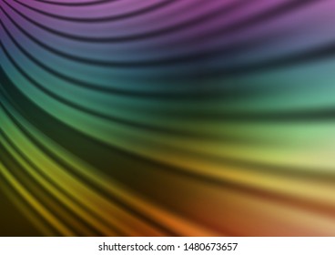 Dark Multicolor, Rainbow vector glossy abstract background. Colorful abstract illustration with gradient. A new texture for your design.