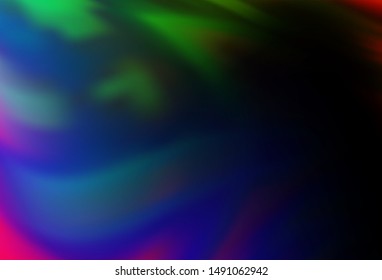 Dark Multicolor, Rainbow vector glossy abstract backdrop. New colored illustration in blur style with gradient. Completely new design for your business.
