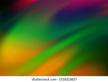 Dark Multicolor, Rainbow vector glossy abstract background. Colorful illustration in abstract style with gradient. A new texture for your design.