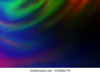 Dark Multicolor, Rainbow vector glossy abstract backdrop. New colored illustration in blur style with gradient. Completely new design for your business.
