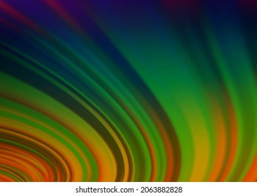 Dark Multicolor, Rainbow vector glossy abstract template. Colorful illustration in abstract style with gradient. Brand new style for your business design.