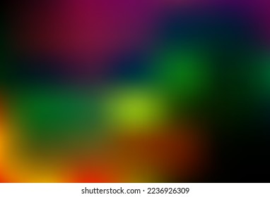 Dark Multicolor, Rainbow vector glossy bokeh pattern. A completely new color illustration in a bokeh style. Brand new template for your design.