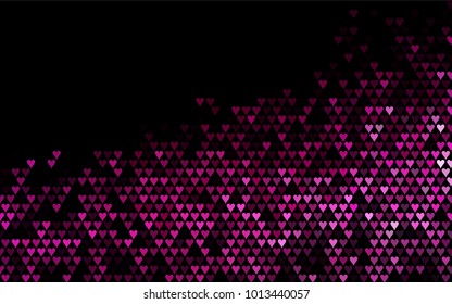 Dark Multicolor, Rainbow vector greeting Card Happy Valentine's Day. Pattern with isolated hearts on the white background. Colored illustration for your banner, website, advert.