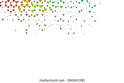 Dark Multicolor, Rainbow vector greeting Card Happy Valentine's Day. Pattern with isolated hearts on the white background. Colored illustration for your banner, website, advert.