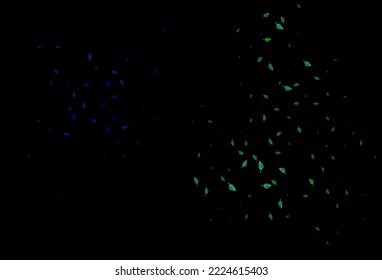 Dark Multicolor, Rainbow vector hand painted background. Decorative illustration with abstract colorful leaves. Hand painted design for web, leaflet, textile.