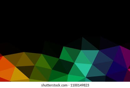Dark Multicolor, Rainbow vector hexagon mosaic triangle mosaic. An elegant bright illustration with gradient. A completely new design for your business.