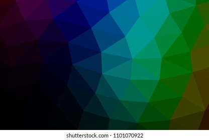 Dark Multicolor, Rainbow vector hexagon mosaic triangle mosaic. A completely new color illustration in a vague style. Brand new design for your business.