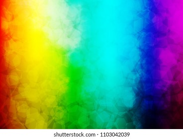 Dark Multicolor, Rainbow vector hexagon mosaic pattern. Shining colored illustration in a Brand new style. A new texture for your design.