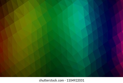 Dark Multicolor, Rainbow vector hexagon mosaic texture. Glitter abstract illustration with an elegant design. The completely new template can be used for your brand book.