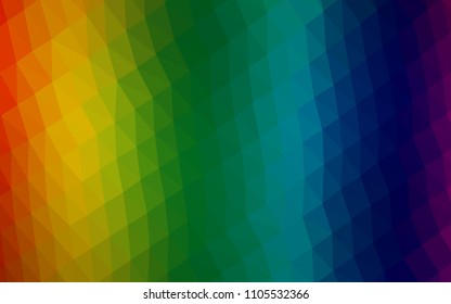 Dark Multicolor, Rainbow vector hexagon mosaic cover. Colorful abstract illustration with gradient. Brand new design for your business.
