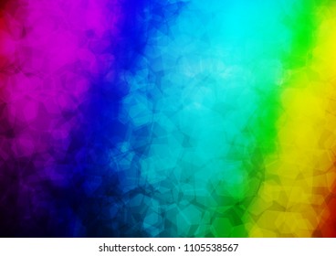 Dark Multicolor, Rainbow vector hexagon mosaic background. Colorful illustration in abstract style with gradient. A completely new template for your business design.