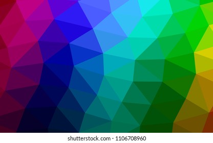 Dark Multicolor, Rainbow vector hexagon mosaic triangle mosaic. Glitter abstract illustration with an elegant design. The best triangular design for your business.
