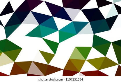Dark Multicolor, Rainbow vector hexagon mosaic triangle mosaic. Shining illustration, which consist of triangles. Triangular pattern for your business design.