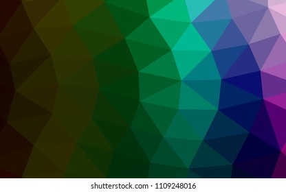 Dark Multicolor, Rainbow vector hexagon mosaic triangle mosaic. Creative geometric illustration in Origami style with gradient. The completely new template can be used for your brand book.