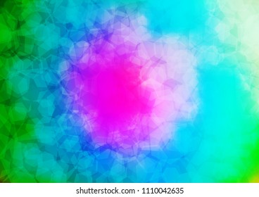 Dark Multicolor, Rainbow vector hexagon mosaic background. Shining colored illustration in a Brand new style. The template can be used as a background for cell phones.