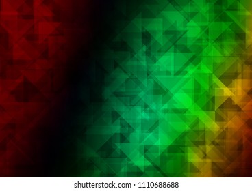 Dark Multicolor, Rainbow vector hexagon mosaic triangle mosaic. Shining colored illustration in a Brand new style. The best triangular design for your business.