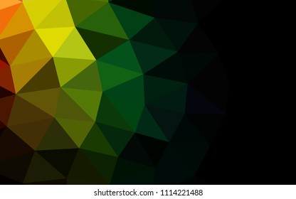 Dark Multicolor, Rainbow vector hexagon mosaic triangle mosaic. Geometric illustration in Origami style with gradient.  The template can be used as a background for cell phones.