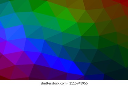 Dark Multicolor, Rainbow vector hexagon mosaic triangle mosaic. Colorful abstract illustration with gradient. Brand new style for your business design.