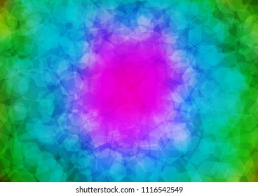 Dark Multicolor, Rainbow vector hexagon mosaic pattern. An elegant bright illustration with gradient. The template can be used as a background for cell phones.