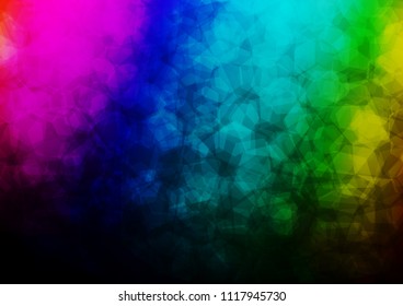 Dark Multicolor, Rainbow vector hexagon mosaic template. Brand new colored illustration in blurry style with gradient. A completely new design for your business.
