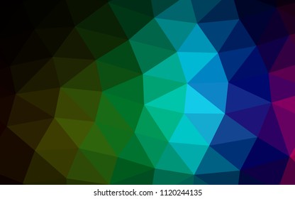Dark Multicolor, Rainbow vector hexagon mosaic triangle mosaic. Glitter abstract illustration with an elegant design. Brand new design for your business.