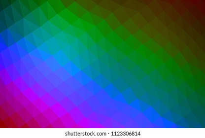 Dark Multicolor, Rainbow vector hexagon mosaic texture. Colorful abstract illustration with gradient. A completely new design for your business.