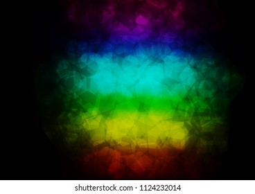 Dark Multicolor, Rainbow vector hexagon mosaic pattern. Colorful illustration in abstract style with gradient. The completely new template can be used for your brand book.