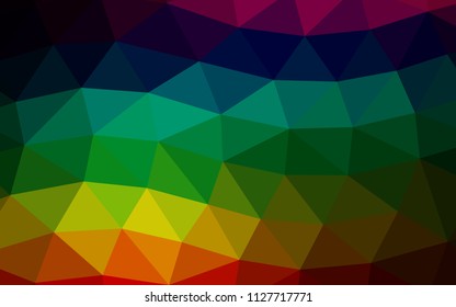 Dark Multicolor, Rainbow vector hexagon mosaic triangle mosaic. Glitter abstract illustration with an elegant design. A new texture for your design.
