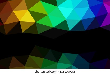 Dark Multicolor, Rainbow vector hexagon mosaic triangle mosaic. Creative geometric illustration in Origami style with gradient. A completely new template for your business design.