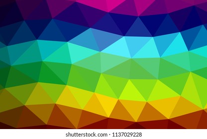 Dark Multicolor, Rainbow vector hexagon mosaic triangle mosaic. Creative geometric illustration in Origami style with gradient. The polygonal design can be used for your web site.