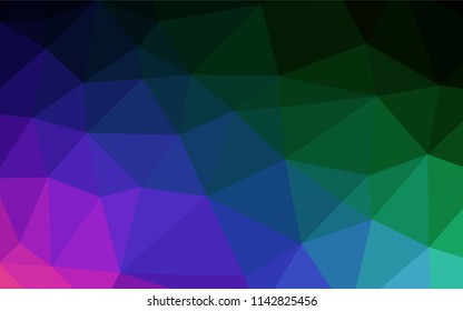 Dark Multicolor, Rainbow vector hexagon mosaic cover. Colorful illustration in abstract style with gradient. The elegant pattern can be used as part of a brand book.